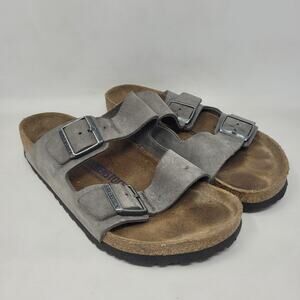 Birkenstock Arizona Sandals Womens EU42 US11.5 Gray Nubuck Leather Comfort